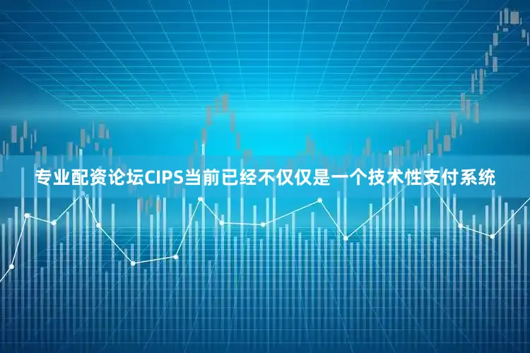 专业配资论坛CIPS当前已经不仅仅是一个技术性支付系统